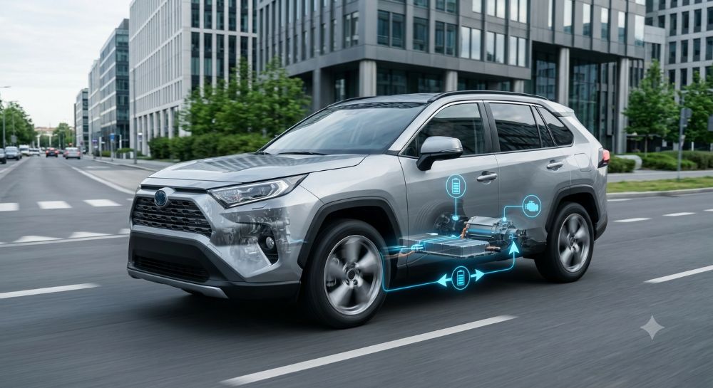Гібридний автомобіль під час руху